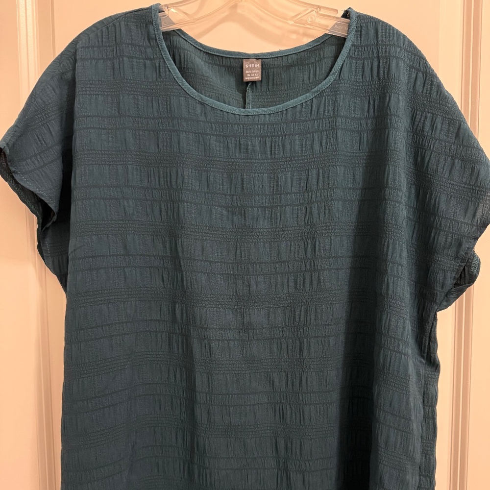 SHEIN teal short sleeve top. Size XL.
